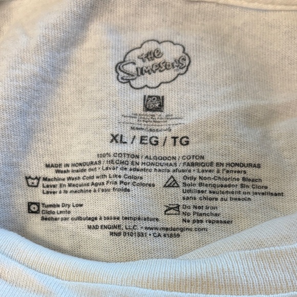 MAD Engine The Simpsons White Crop Top - Picture 2 of 4